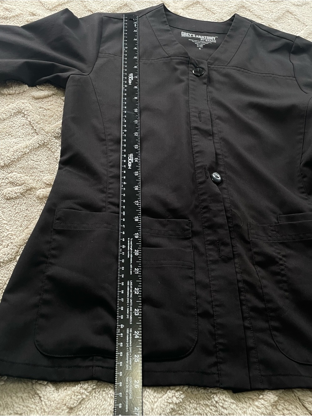 Grey's Anatomy Black Button-Front Medical Jacket~ Size Small - Picture 5 of 10